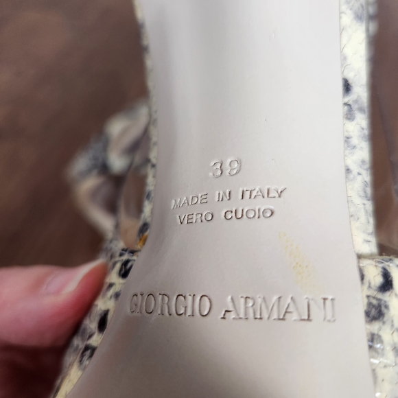 GIORGIO ARMANI snakeskin ankle strap heels - Picture 10 of 14